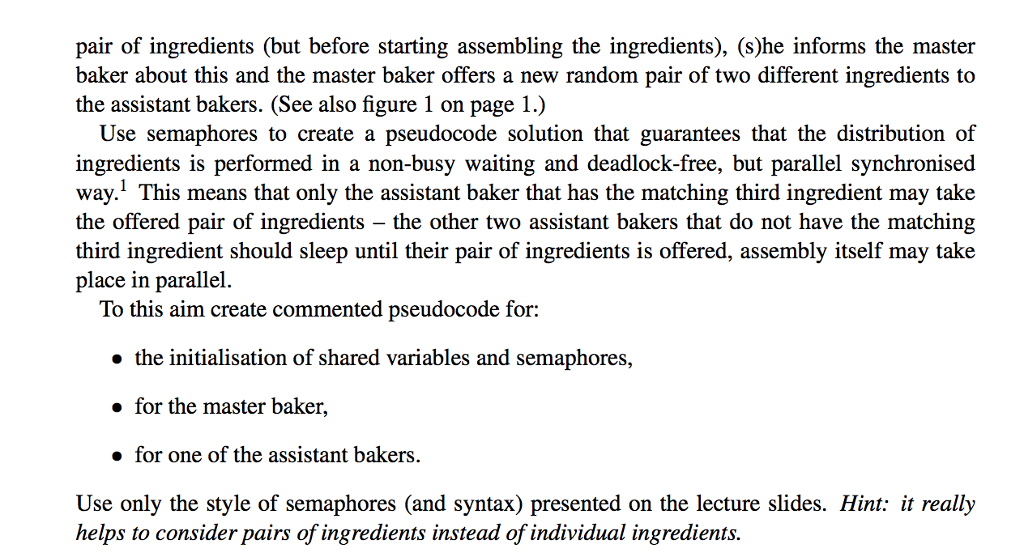 do not know it! Assistant baker has: Chocolate Assistant baker has: Cream