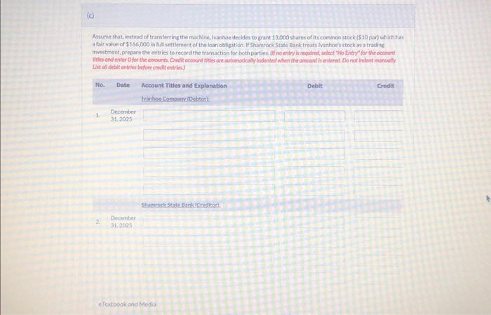 that, instead of transferring the mochine, lvanhoe decides to grant 13,000 shares