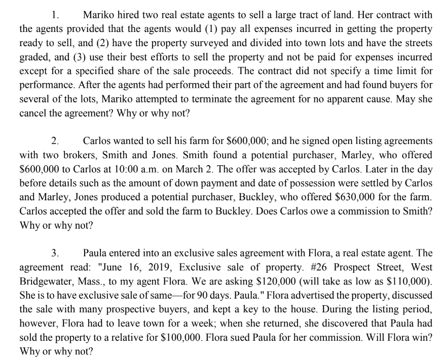  the agents provided that the agents would (1) pay all expenses