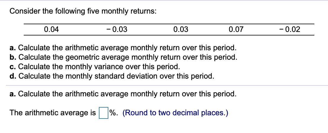the return for investing in the stock from January 1 to December