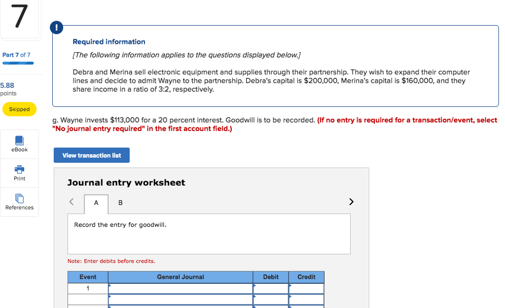 in a ratio of 3:2, respectively Part 1 of 7 5.88 points