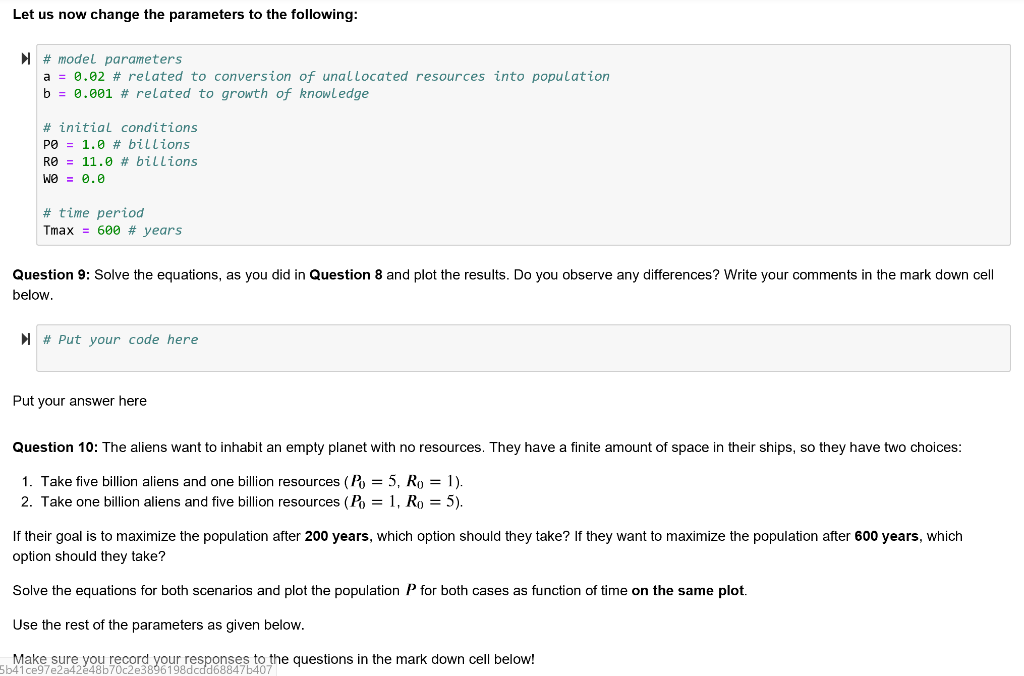 of parameters, as discussed in the questions below We now modify our