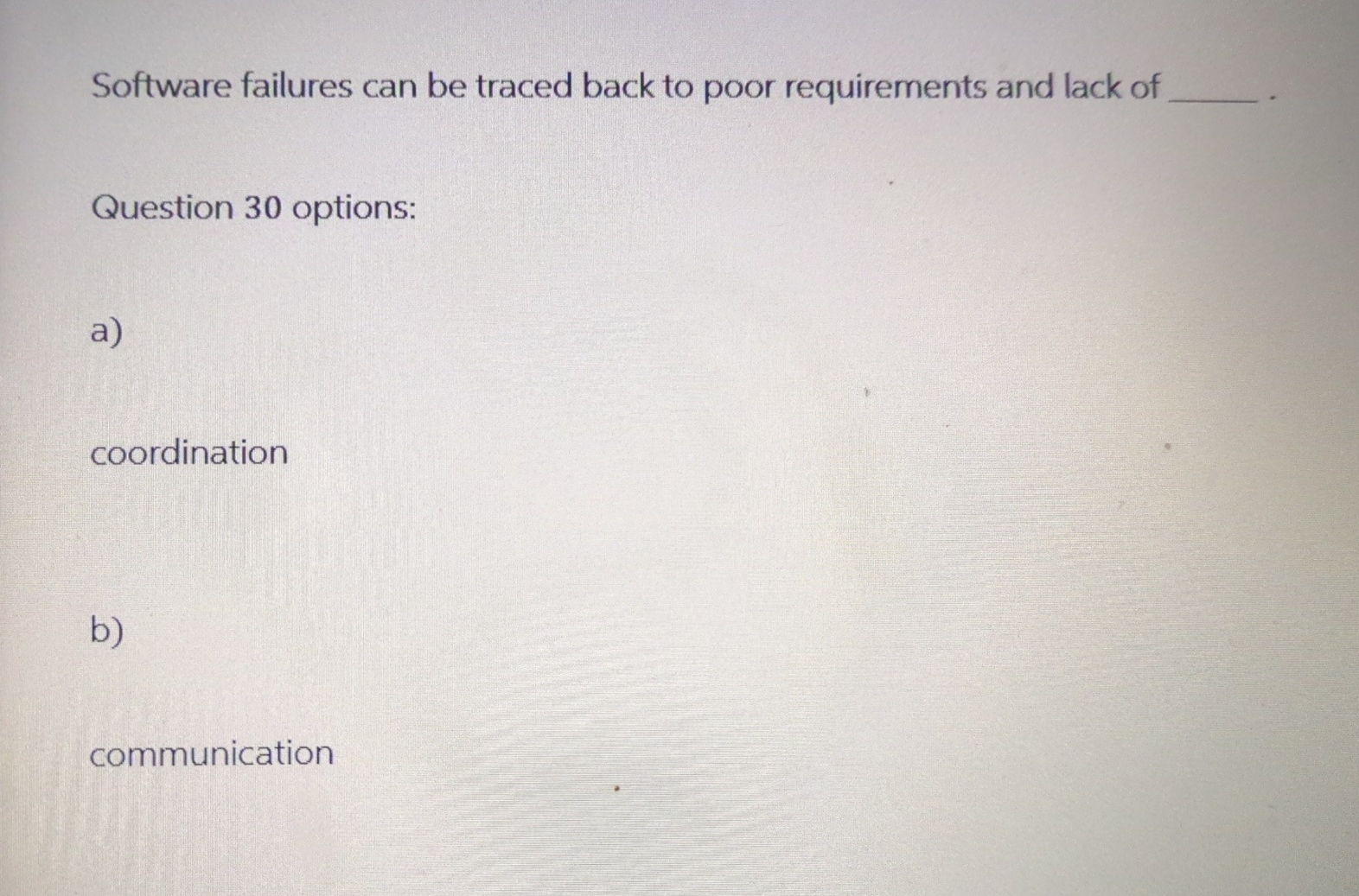  Software failures can be traced back to poor requirements and lack