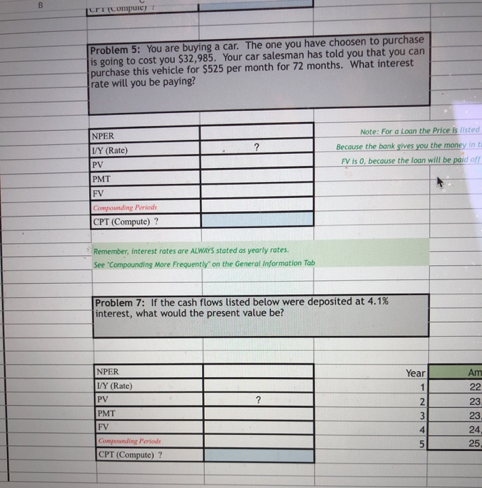 Cri computer Problem 5: You are buying a car. The one