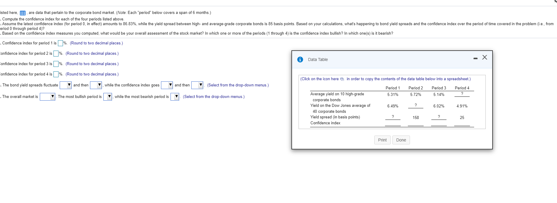  isted here. B are data that pertain to the corporate bond