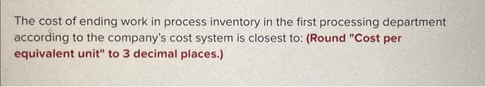 ending inventory was 70% complete with respect to materials and 60% complete