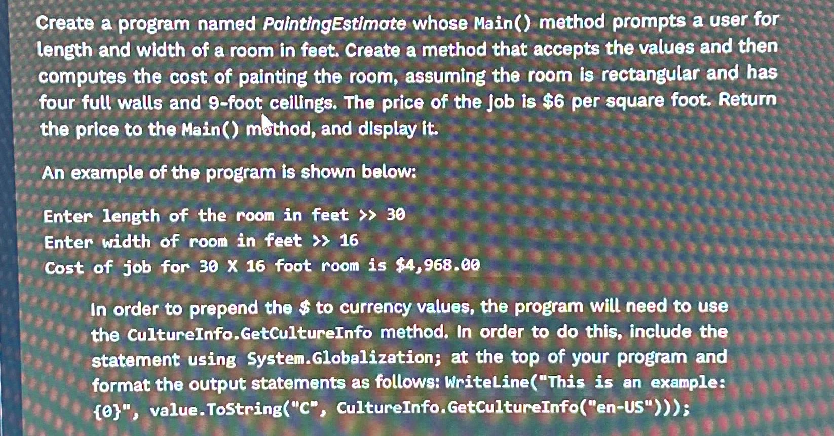  Create a program named Pointing Estimote whose Main() method prompts a