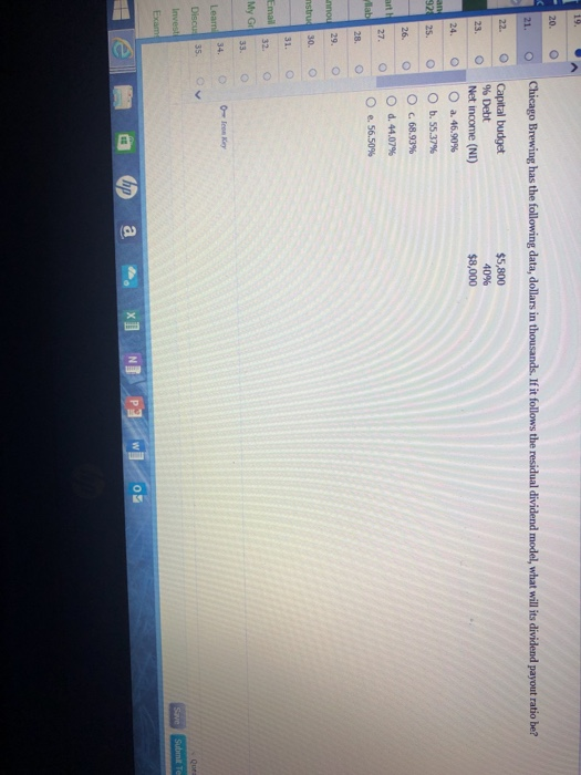 followingsh ow data. What is the projet's IRR? Note that a project's