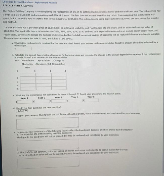  Click here to read the eBook: Replacement Analysis REPLACEMENT ANALYSIS The