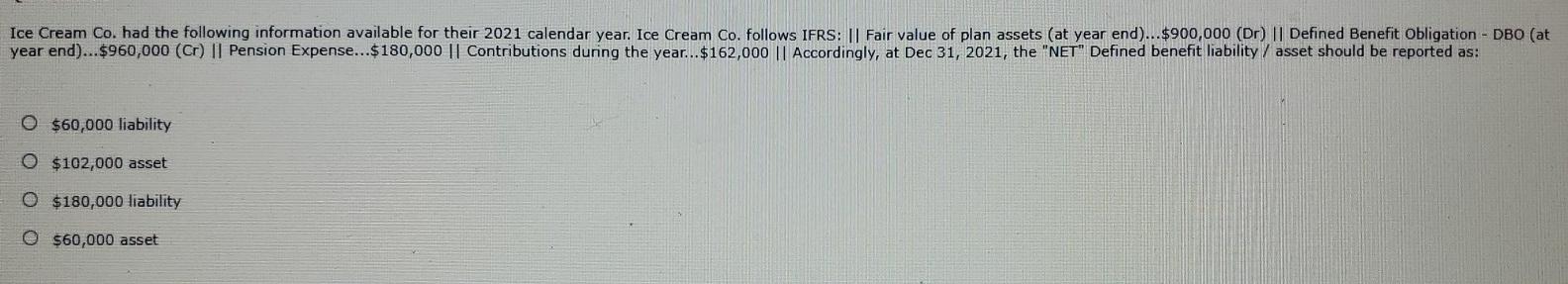 & Pear Co's (O&P) 2021 calendar year. O&P follows IFRS. : ||