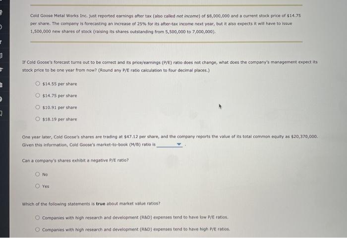 of a firm. However, another group of ratios, called market value ratios,