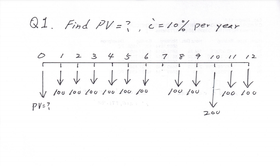  Q1. Find PV =?, = 10% per year / 2 3