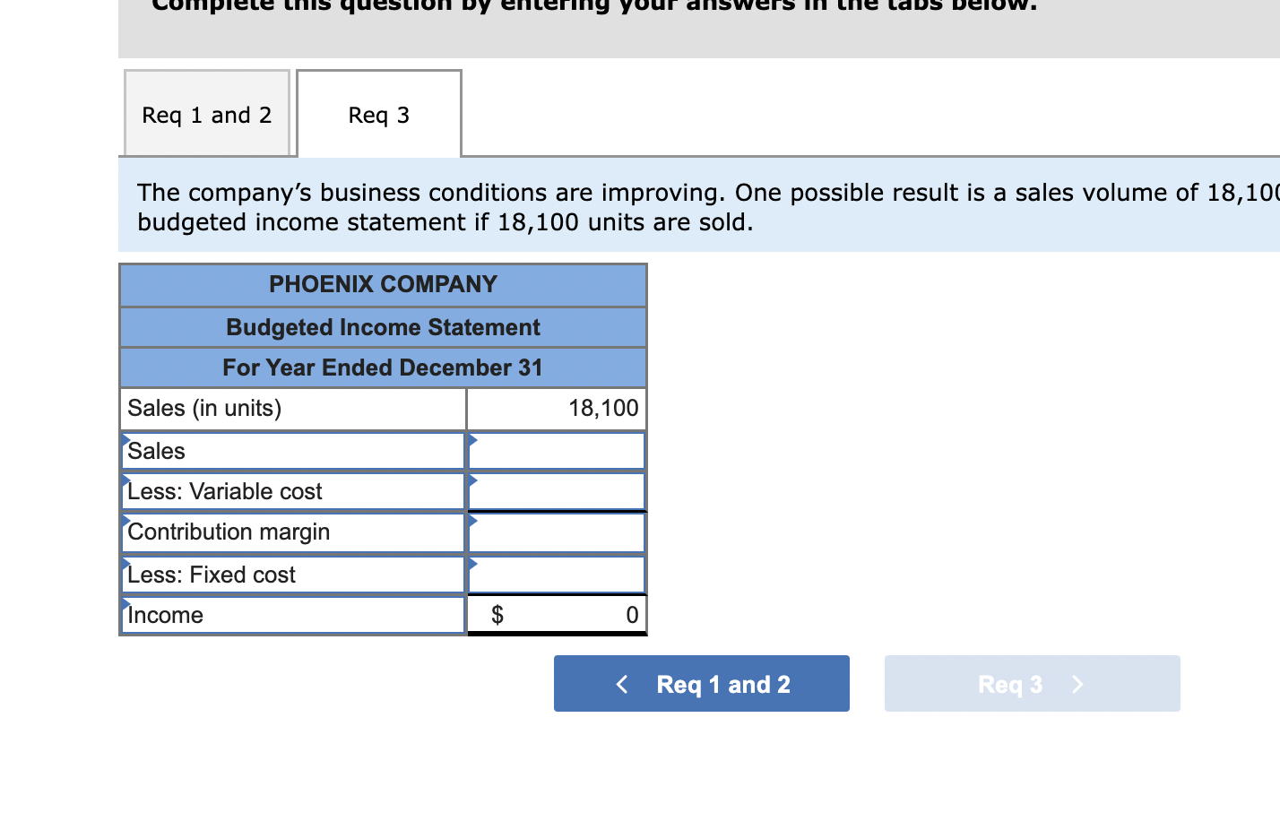 [The following information applies to the questions displayed below.] Phoenix Company reports
