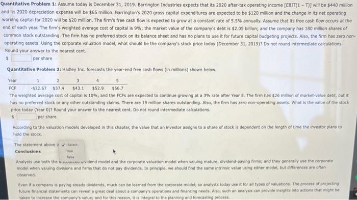please help will thumbs up Quantitative Problem 1: Assume today is December