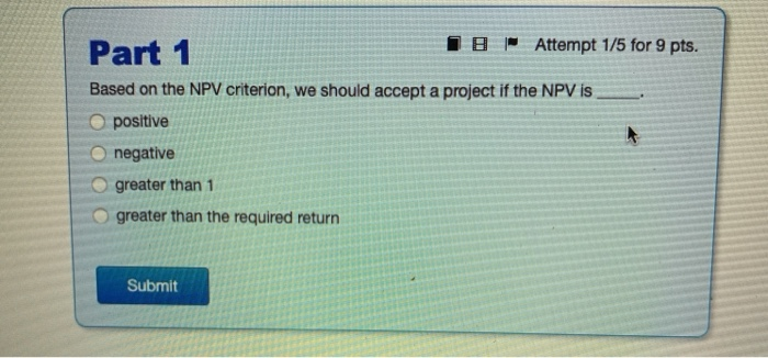  IB | Attempt 1/5 for 9 pts. Part 1 Based on