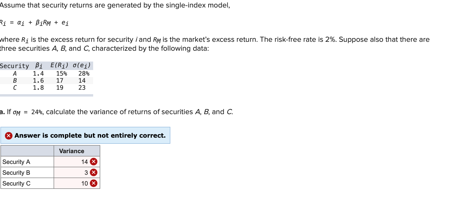 Assume that security returns are generated by the single-index model, Ri