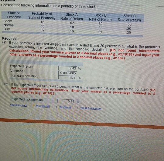  the expected return and the expected risk premium are both correct