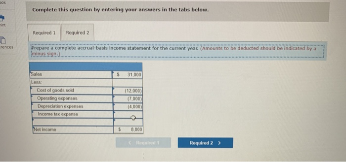 earnings (L04-5, LO4-6, LO4-8) The following is the operating section of the