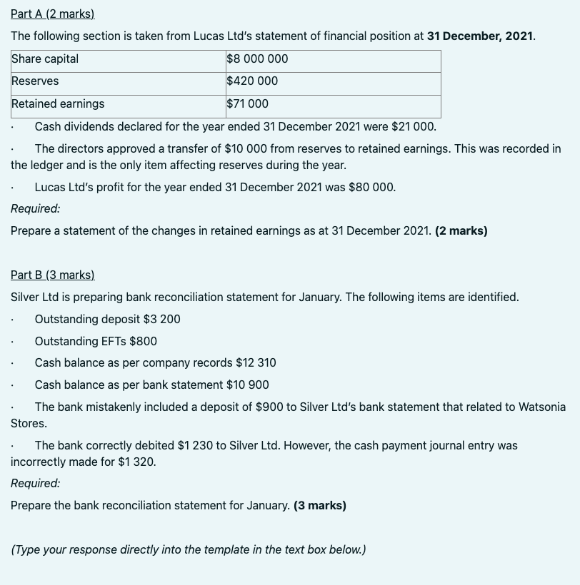 Part A (2 marks ) The following section is taken from