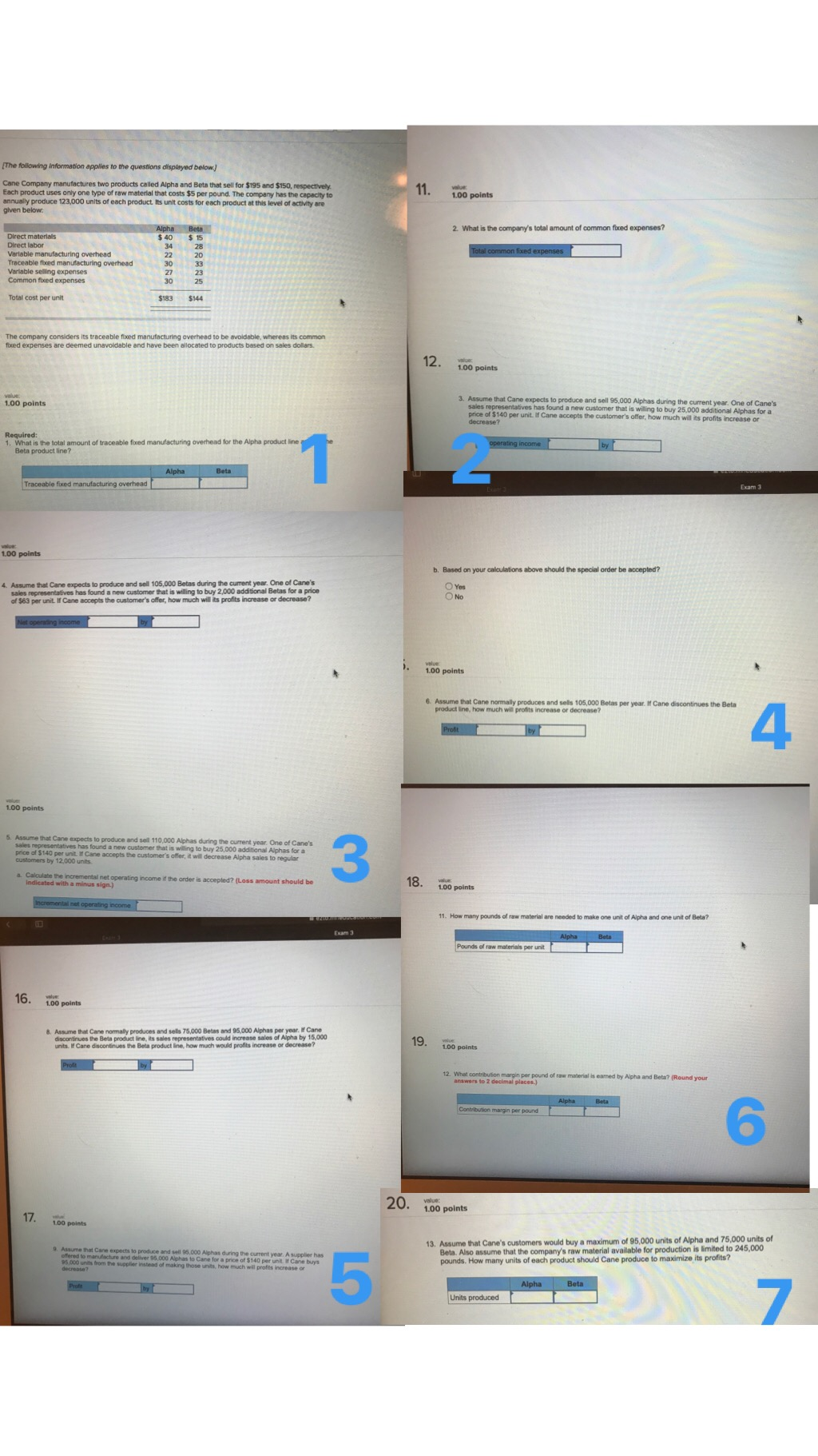  I would appreciate it if you write down the question number