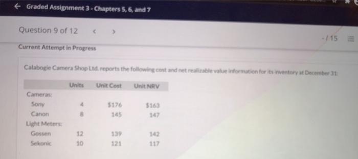  Graded Assignment 3 - Chapters 5, 6, and 7 Question 9