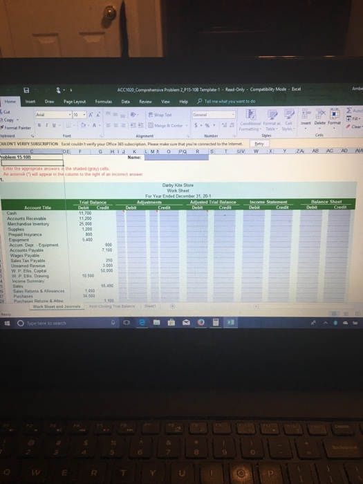 ACC1020_Instructions_STUDENT_Comp Problem 2 P15-10B Additional Instructions to what is stated on page