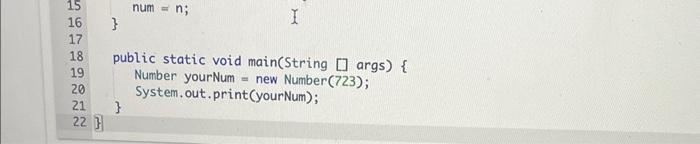 value of the integer instance field from the Number class Ex. If
