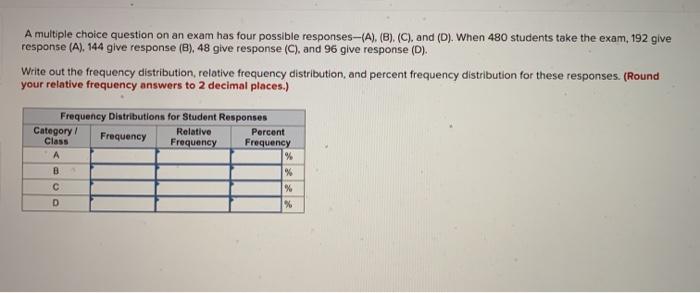 A multiple choice question on an exam has four possible responses-(A).