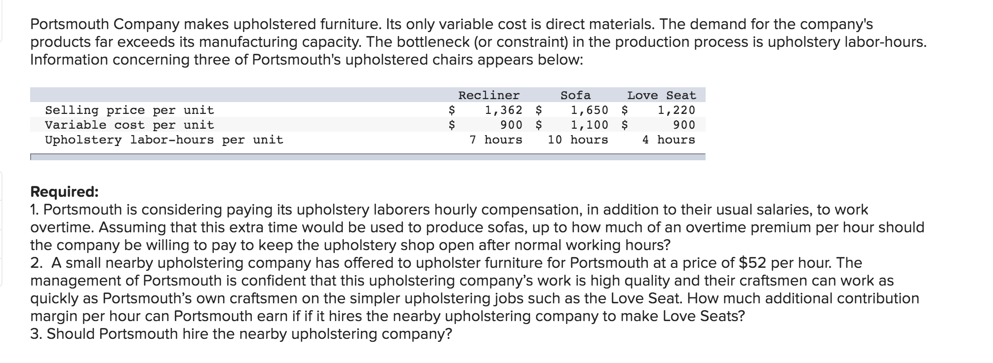 Please complete all 3 requirements for the problem and ensure answers are