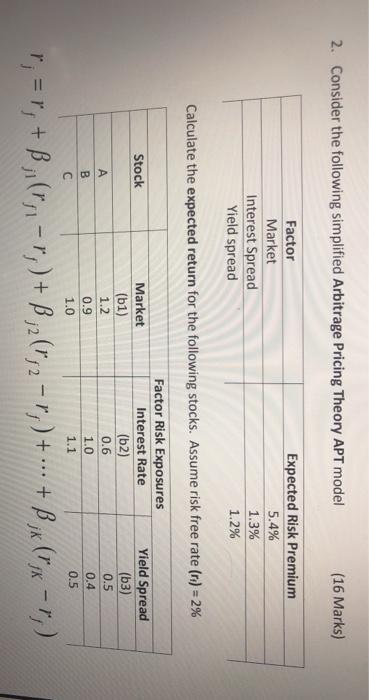 plz answer as fast as possible 2. Consider the following simplified Arbitrage