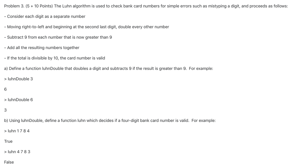  Using Simple Haskell Programming and Lambda Calculus Problem 3. (5+10 Points)