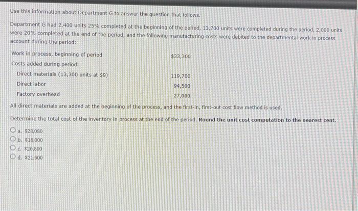 pls answer! Use this information about Department 6 to answer the question