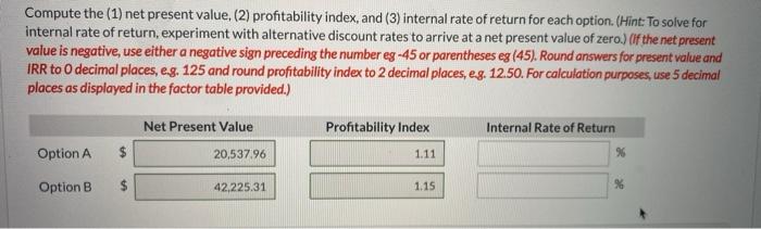 says internal rate of return. Brooks Clinic is considering investing in new