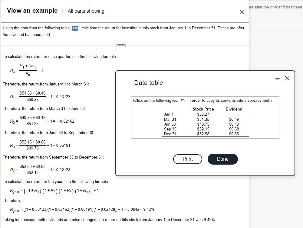 for investing in this stock from January 1 to December 31 .