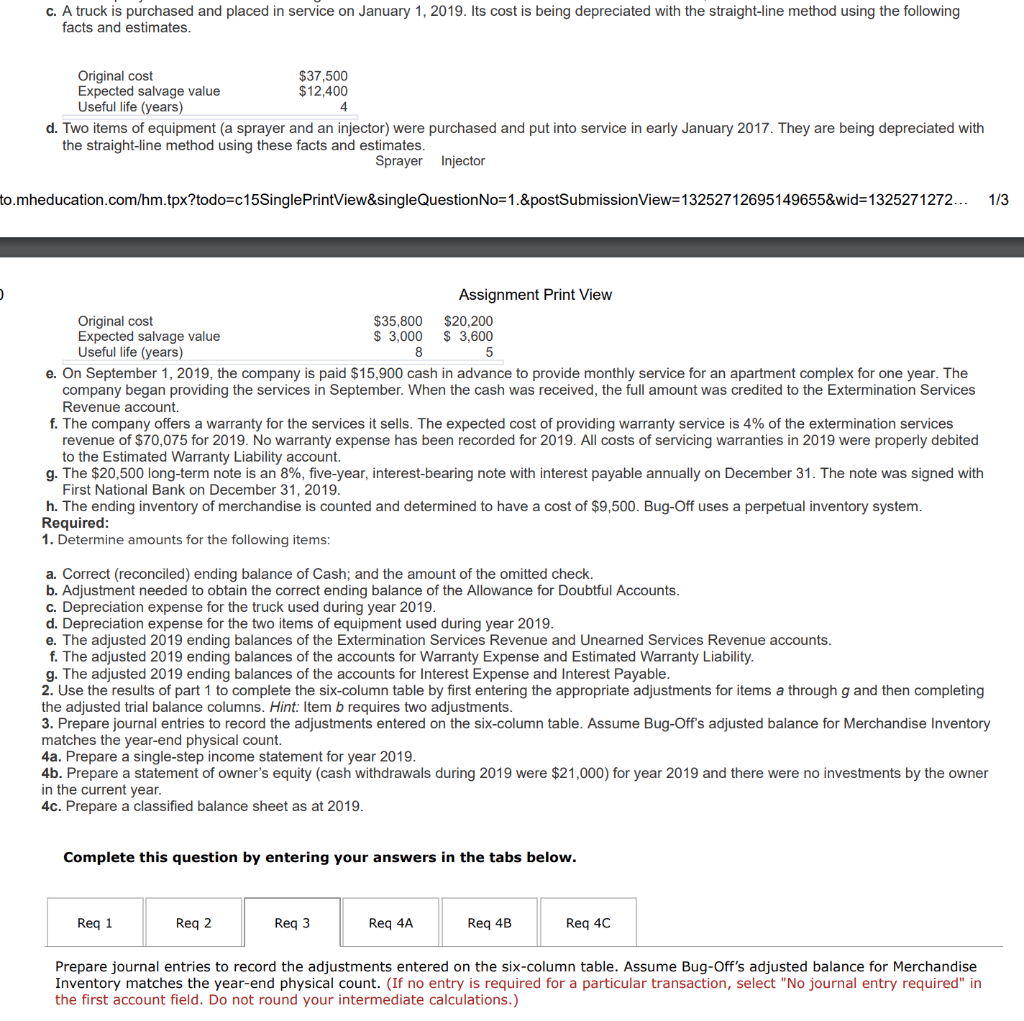 by other companies. Following is the company's unadjusted trial balance as of