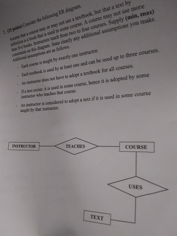  Assume that a course may or may not use a textbook,