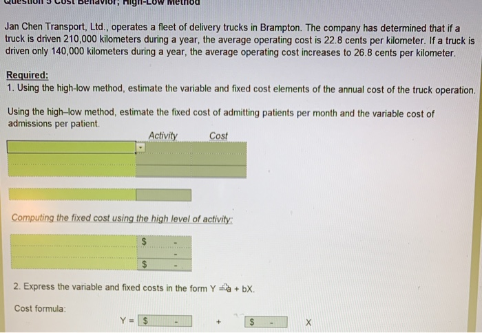  tht was second part of same question high-LO Jan Chen Transport,