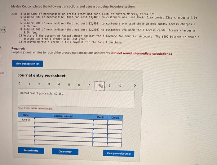 $2,250) to customers who used their Access cards. Access charges a 3.0