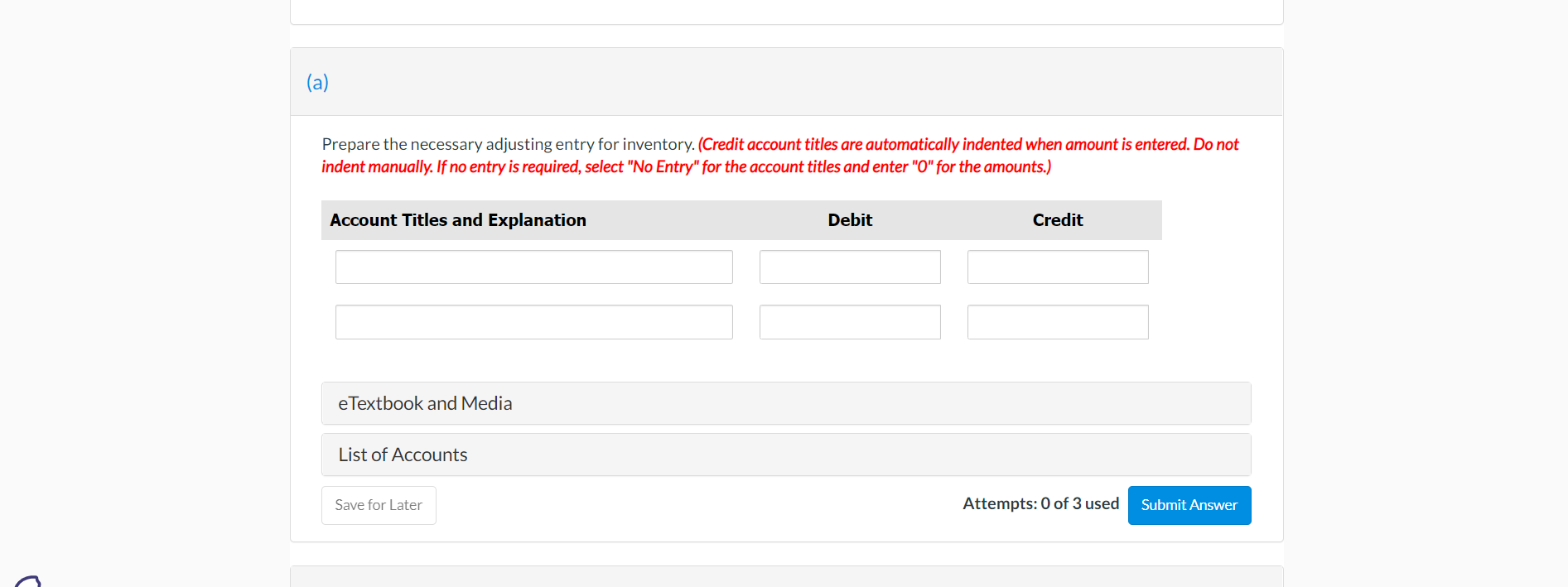 Wildhorse Co. for the year ended January 31, 2022. (a) Prepare the