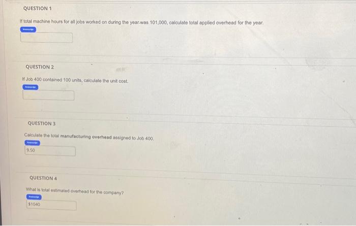 EXERCISE 2-12 COMPUTING PREDETERMINED OVERHEAD RATES AND JOB COSTS Moody Corporation uses