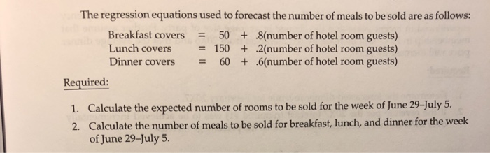 forecast its rooms sales for each week and linear regression for forecasting