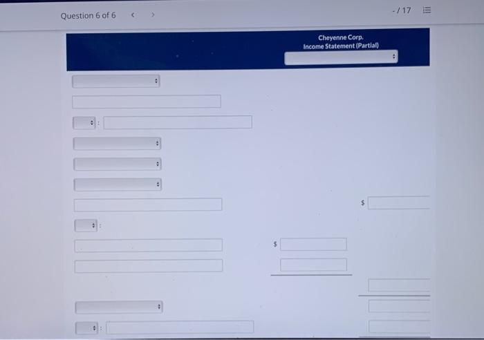 Current Attempt in Progress At the end of Cheyenne Corp.'s fiscal year