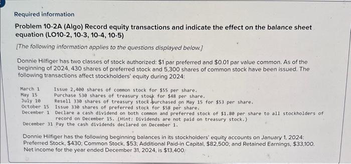 need help with recording journal entries Required information Problem 10-2A (Algo) Record