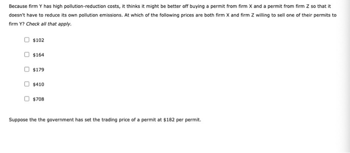 Currently, each firm is creating 4 units of pollution in the area,