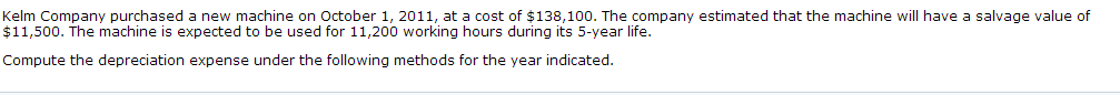 I need A) straight line for 2011 B) Units-of-activity for 2011, assuming