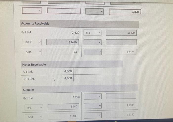 Receivable 3,430 Accounts Payable 2.710 Notes Receivable 4,800 Unearned Service Revenue 1,490