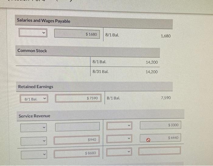 0.34/1.5 During August, the following summary transactions were completed. Aug 1 3