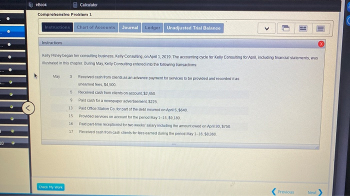  1 ebook Calculator Comprehensive Problem 1 | Instructions Chart of Accounts