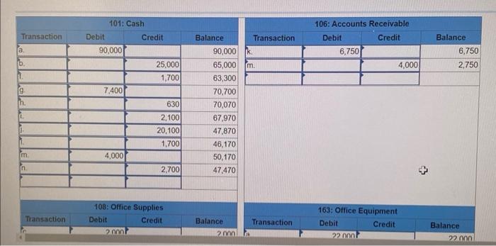 Business transactions completed by Hannah Venedict during the month of September are