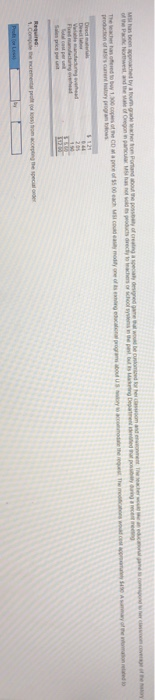  MSI has been approached by a fourm grade leacher o Potand